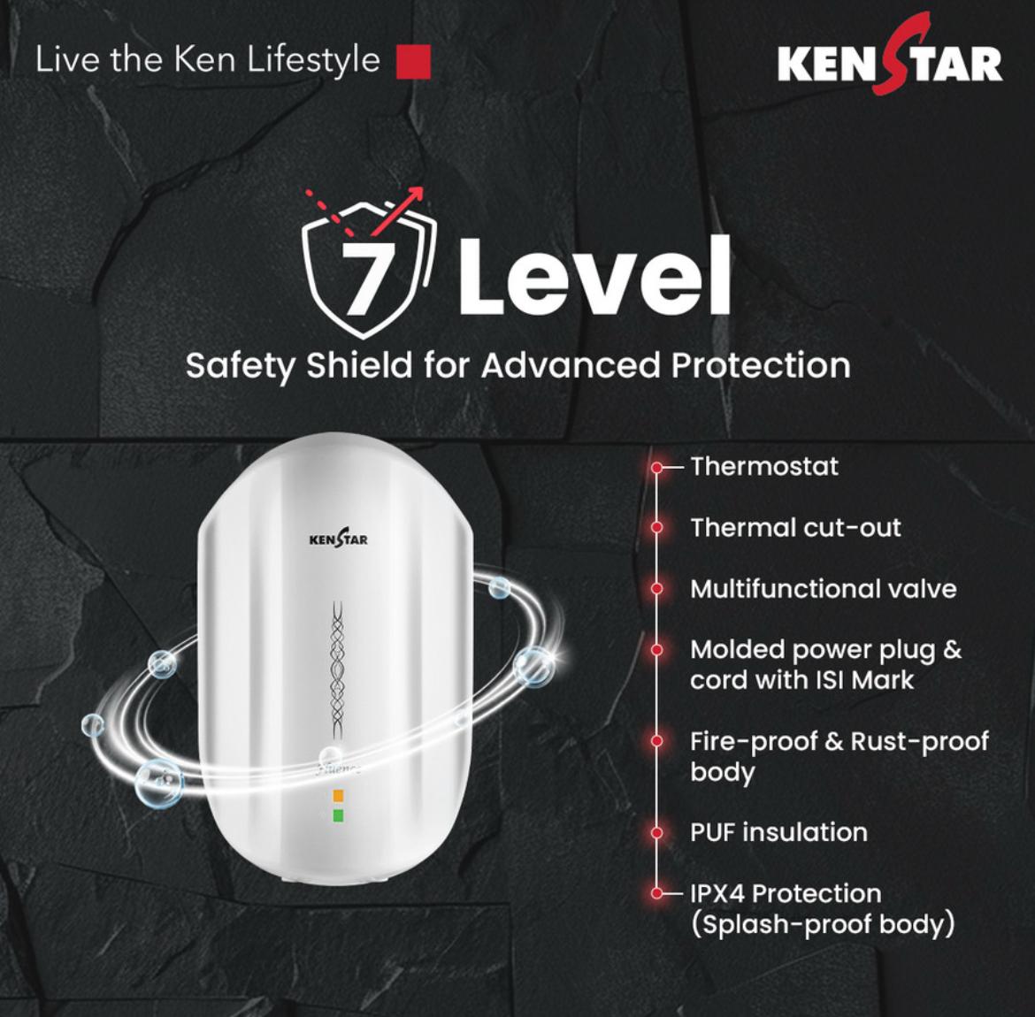 KENSTAR Fluence 5.9 Ltr. Instant Water Heater|2 Years Warranty Product| 5 Years Warranty on Tank