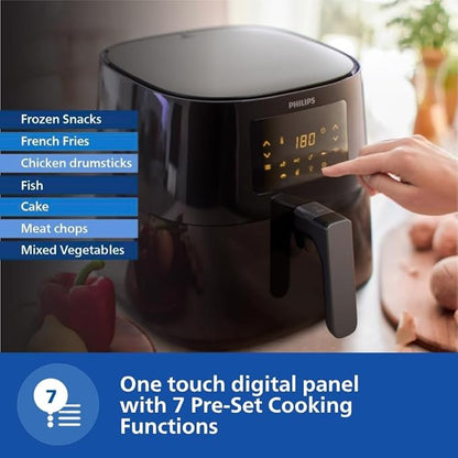 PHILIPS Digital Airfryer HD9252/90 with Touch Panel, 4.1 Litre, Large