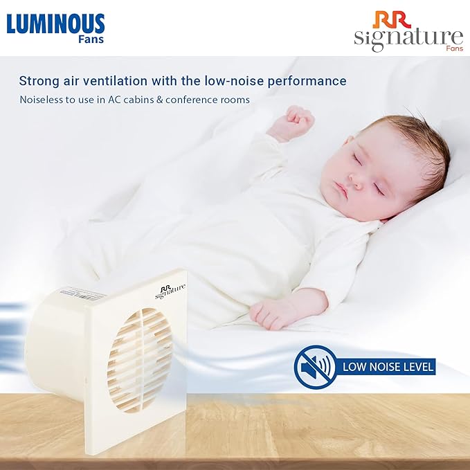 RR Signature Vento Axial 100 MM Exhaust Fan for Bathroom, Kitchen, and Office, Noiseless, Guard, and Anti-Rust Body (White), 3 Year Warranty