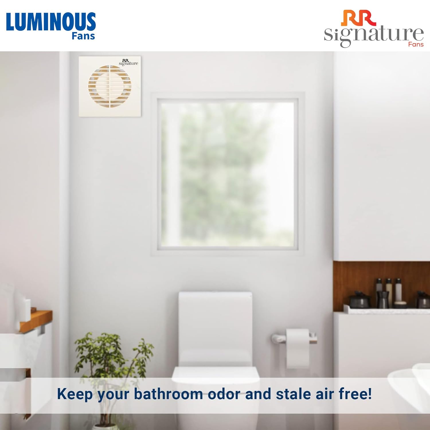 RR Signature Vento Axial 100 MM Exhaust Fan for Bathroom, Kitchen, and Office, Noiseless, Guard, and Anti-Rust Body (White), 3 Year Warranty