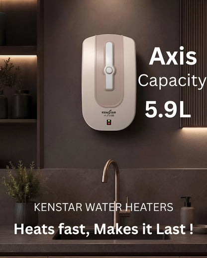 Axis 5.9L, Instant Water Heater|Free Connection Pipe|Free Installation |2 Years Warranty|5 Years Warranty on Tank