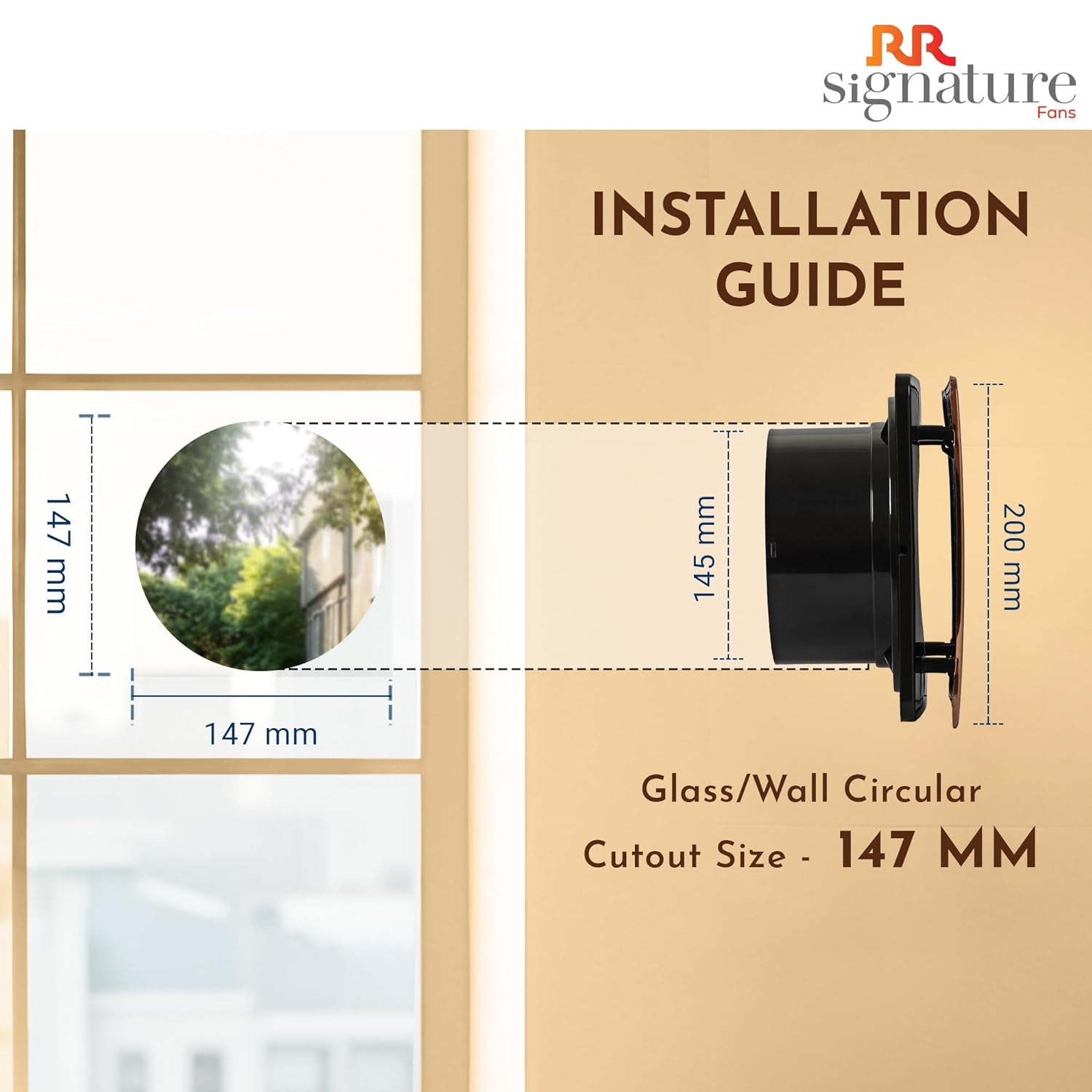 RR Signature Vento Fresh Luxura 150 mm Exhaust Fan For Kitchen, Bathroom | Silent, Compact Design, Easy Install | Thermal Fuse | High Speed 100% Powerful Copper Motor | 2 Year Warranty [Rose Gold]