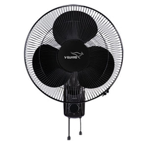 V-Guard GLADO STD Wall Mount Fan For Bedroom | 3 Speed Settings | 1350 RPM Powerful Motor | Corrosion Resistant Metal Guards | Black | 40 cm (400mm)