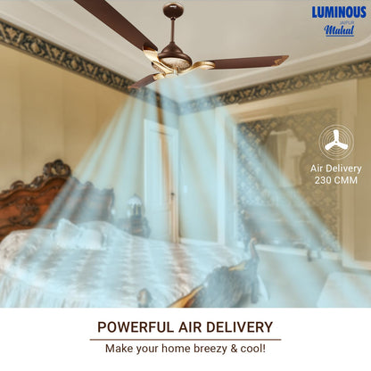 RR Signature Jaipur Mahal 1320mm Designer Ceiling Fan for Home and Office 5 Years Warranty, (Tan Brown)