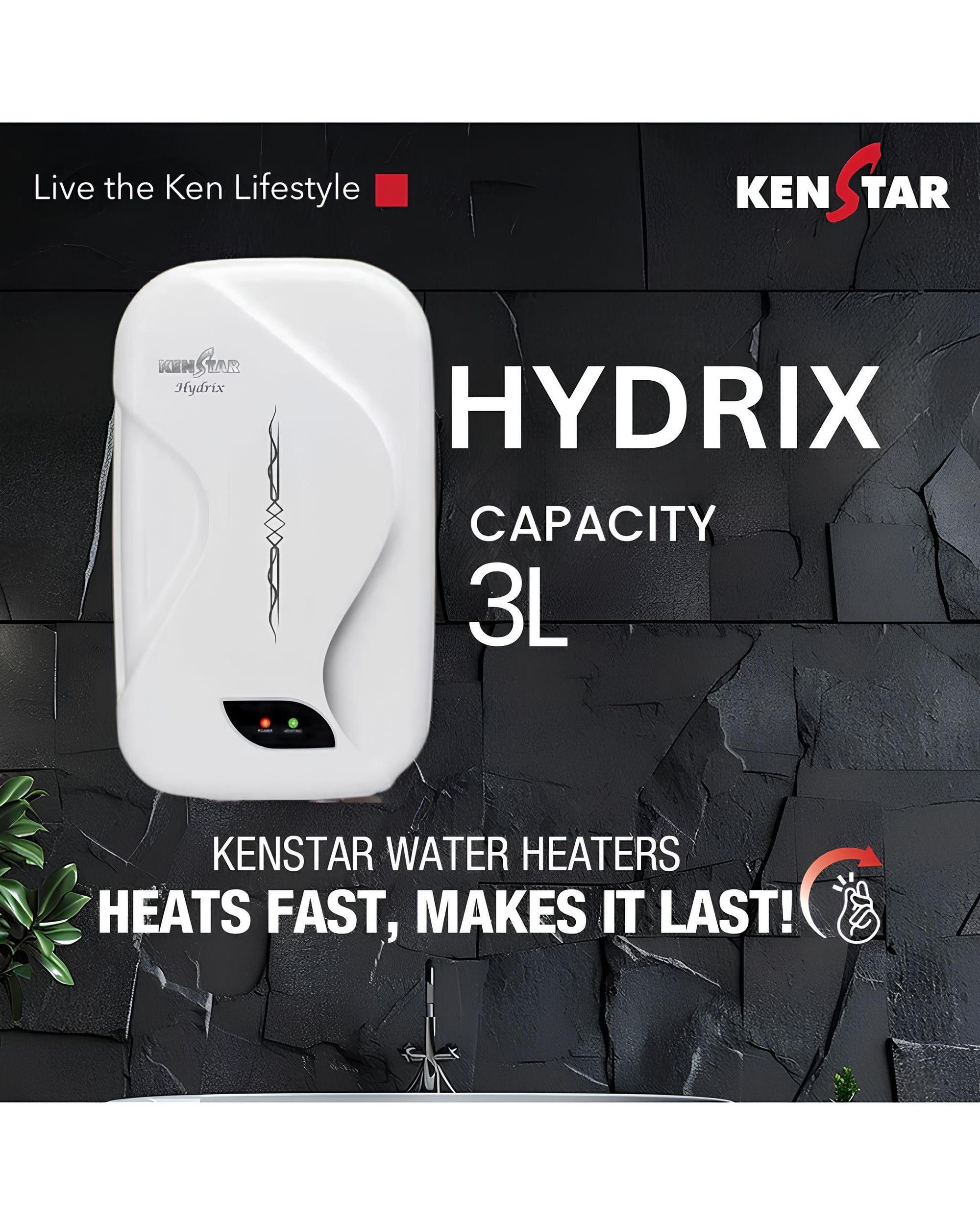 Hydrix 3L, Instant Water Heater |Free Connection Pipes|Free Installation