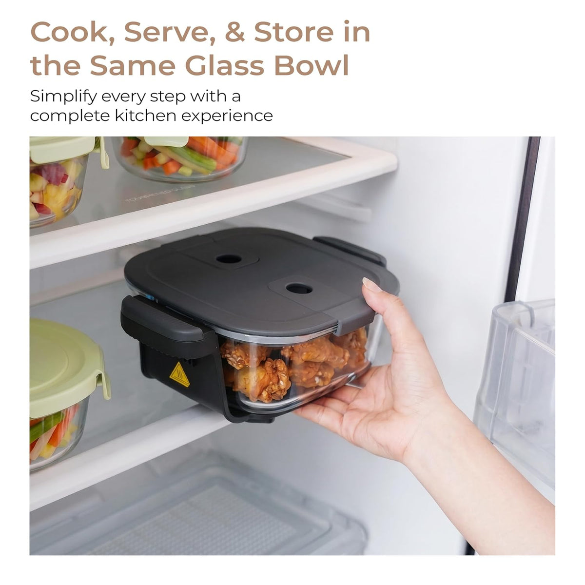 Lifelong Dual Glass Basket Air Fryer | Interchangeable Borosilicate Glass Bowls (4.1L, 1.6L) with Lids | 1500W, 5 Preset, Non-Slip Silicone Mat, DIY Mode, Toxin Free, No Coatings, 360° Air Circulation