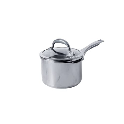 Meyer Select Nickel Free Stainless Steel Saucepan | Sauce pan with triply Base| Sauce Pot with Straining Glass Lid |Milk pan with Lid | Gas and Induction Compatible, 18cm/ 2.7 Liters, (Copy)