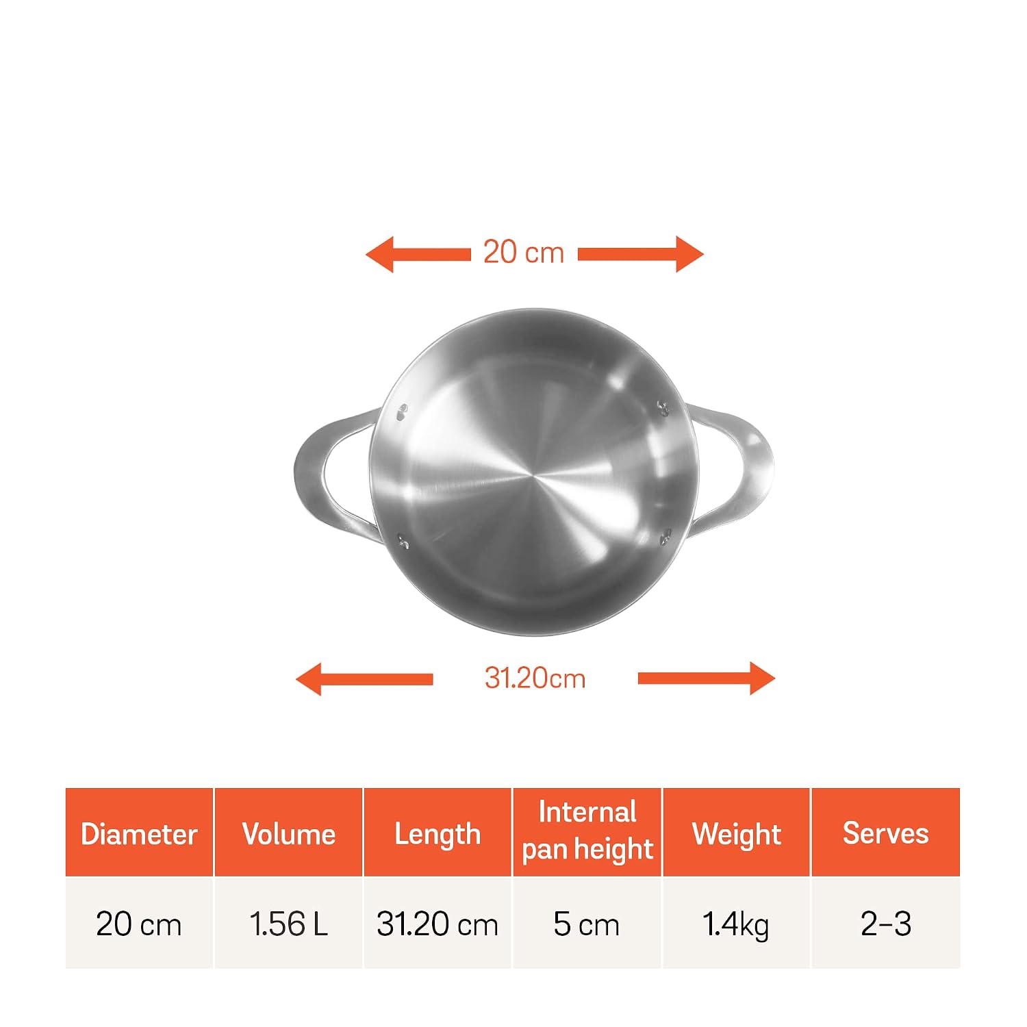 Meyer Select Nickel Free Stainless Steel Sauteuse with Glass Lid | Steel Saute Pan with Triply Base | Frying Pan with Lid | Gas and Induction Suitable | 20cm/ 1.56 Litre, Silver Visit the Meyer Store