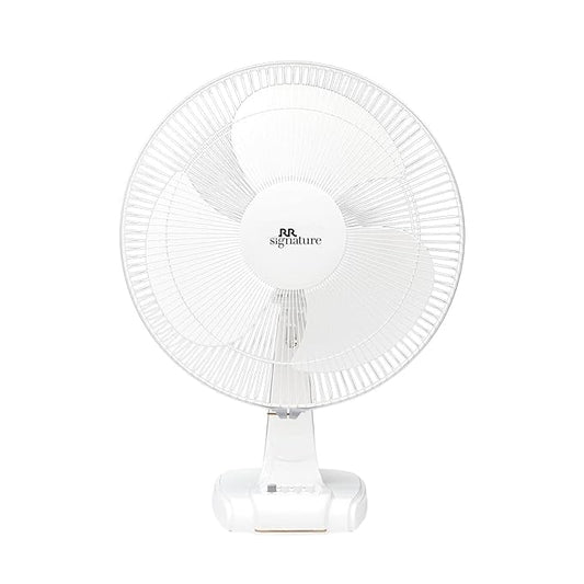 RR Signature Mojo Plus Table Fan  NS (1350 RPM, 130 Watt, 3 Years Manufacturer Warranty, 400 mm, 100 cmm, Compact and Portable, Best For Home and Office Use) White