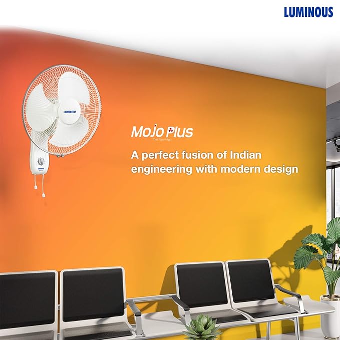 RR Signature Mojo Plus 400 mm NS Wall Fan 1350 RPM for Home and Office with ABS Blades, Easy Tilting Mechanism and Thermal Overload Protection 3 Years Warranty (White)