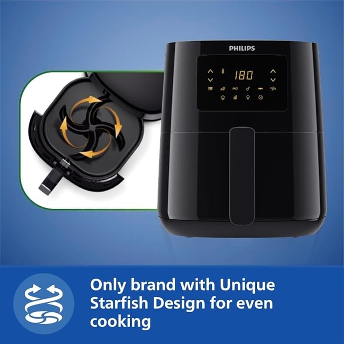 PHILIPS Digital Airfryer HD9252/90 with Touch Panel, 4.1 Litre, Large