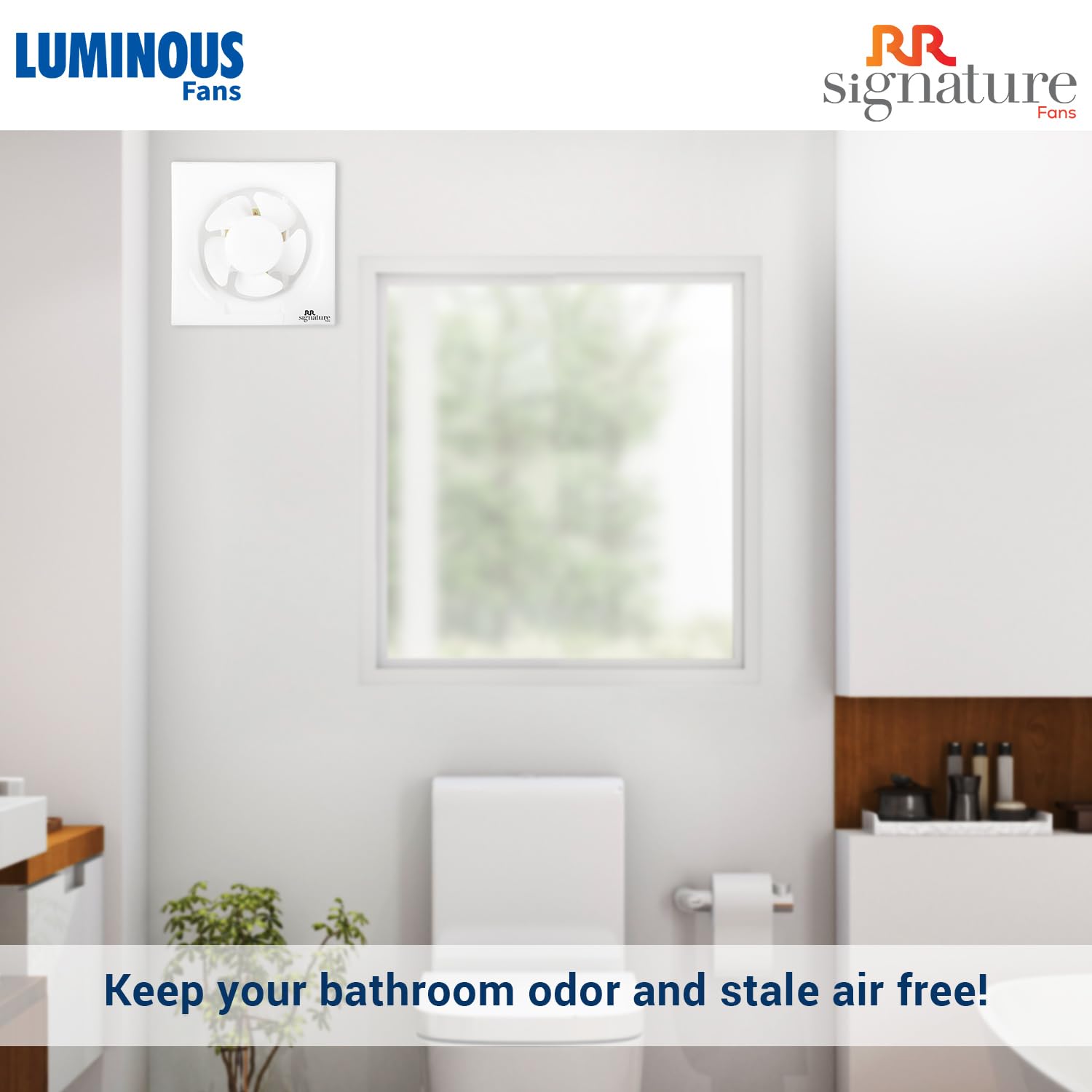 RR Signature Vento Deluxe 150 mm Exhaust Fan For Kitchen, Bathroom with Strong Air Suction, Rust Proof, Anti-Dust Shutters (White) I 3 Year Warranty