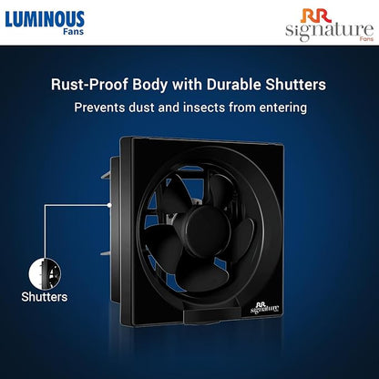 RR Signature Vento Deluxe 250 MM Exhaust Fan For Kitchen, Bathroom with Strong Air Suction, Rust Proof Body and Dust Protection Shutters (White & Black), 3 Year Warranty (Copy)