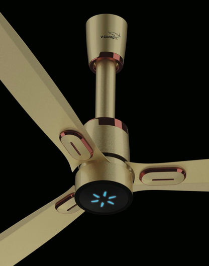 V-Guard AIRWIZ PRIME PREMIUM HIGH SPEED (48") 370 RPM with 3 Year Warranty BLDC Motor with Remote 1200 mm Ceiling Fan  Imperial Gold