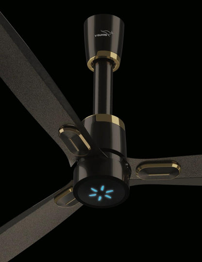V-Guard AIRWIZ PRIME PREMIUM HIGH SPEED (48") 370 RPM with 3 Year Warranty BLDC Motor with Remote 1200 mm Ceiling Fan  (5 Star | Choco Brown Glo