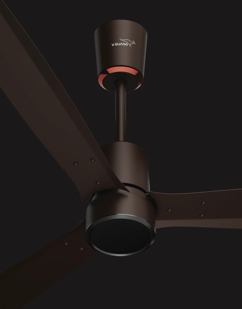 V-Guard AIRWIZ PLUS PREMIUM HIGH SPEED (48") 370 RPM with 3 Year Warranty BLDC Motor with Remote 1200 mm Ceiling Fan  (5 Star | ESTEEM BROWN MATTE