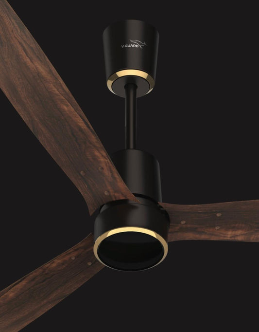 V-Guard AIRWIZ PLUS PREMIUM HIGH SPEED (48") 370 RPM with 3 Year Warranty BLDC Motor with Remote 1200 mm Ceiling Fan  (5 Star | CHOCO TEAK WOOD